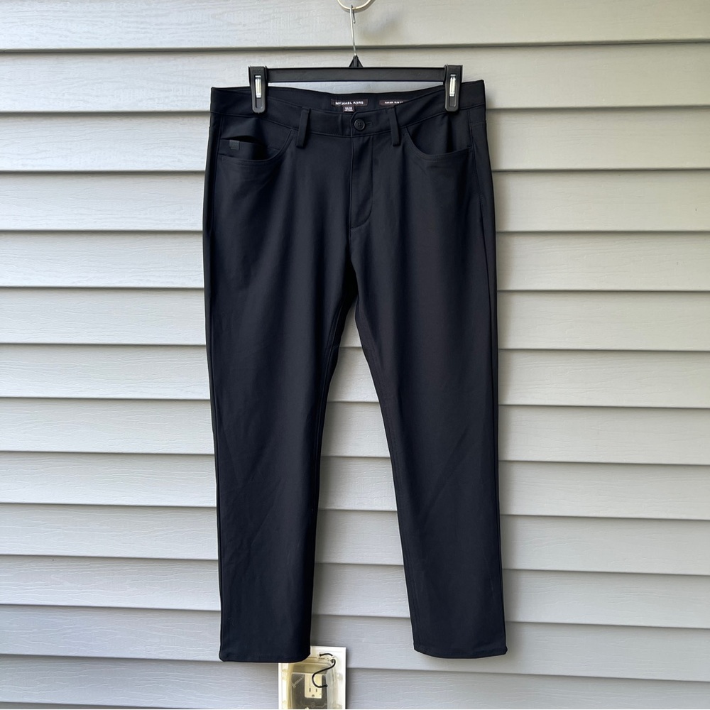 Michael Kors Black Parker Slim Fit Pants Men's Size 34X30 Casual
